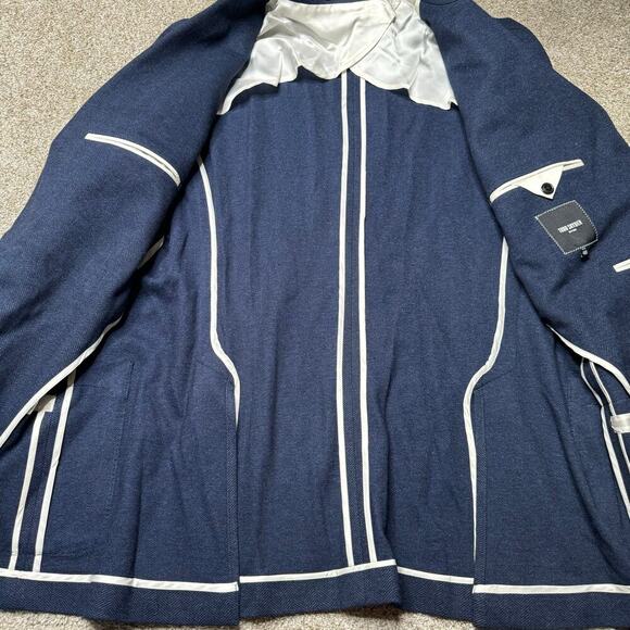 Todd Synder ITALIAN WOOL SPORT COAT IN BLUE HERRINGBONE 46R - Picture 3 of 8